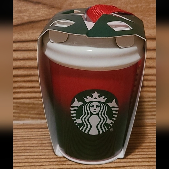 Starbucks Hot Cup Ceramic Christmas Ornament Red & Green - Picture 3 of 5